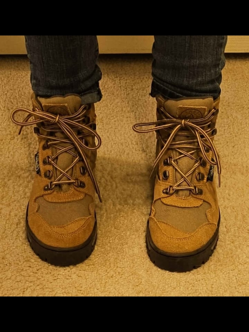Tan Hiking Boots with Rugged Sole